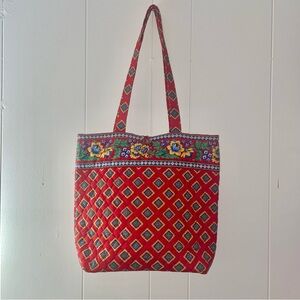 Vera Bradley Red and Blue Patterned Tote